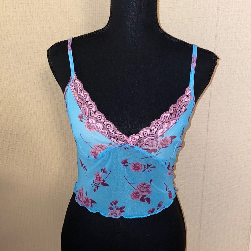 Floral Lace Cropped Tank Top